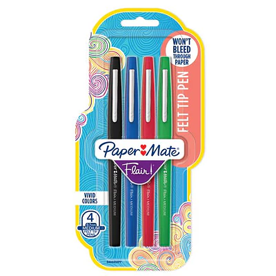Paper Mate - Marcadores Flair - Punta Media - 4 Colores