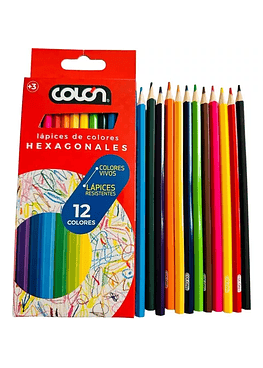 Lapices 12 Colores Hexag. Colon
