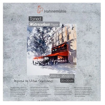 Hahnemühle - Block Acuarela Toned Grey 200 Gr 20 X 20 Cm 20 Hjs