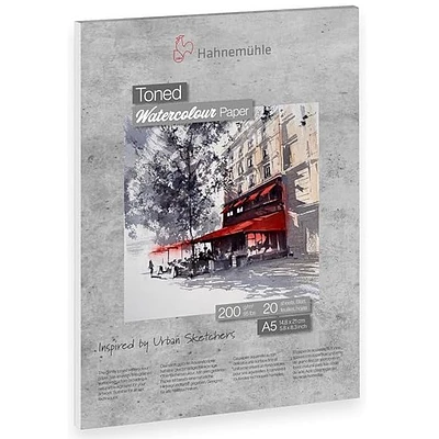Hahnemühle - Block Acuarela Toned Grey 200 Gr A5 20 Hjs