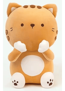 Peluche De Gatito Kawaii Café Claro - 24 CM