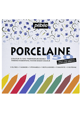 Marcadores para Porcelana - Pebeo Porcelaine 150 - Set 9 Colores Punta Media