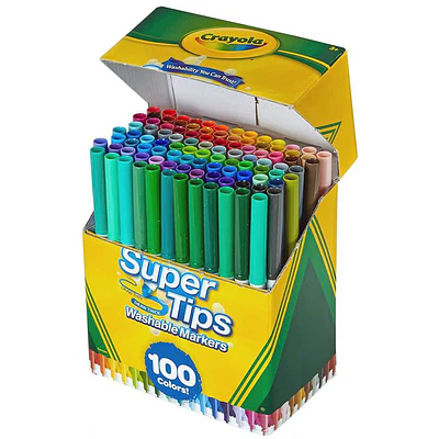 Crayola - Marcadores Supertips - 100 Unidades