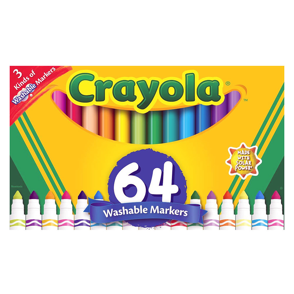 Crayola - Marcadores Lavables 64 Unidades 