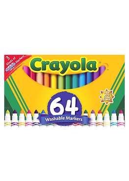 Crayola - Marcadores Lavables 64 Unidades 