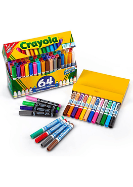 Crayola - Marcadores Lavables 64 Unidades 