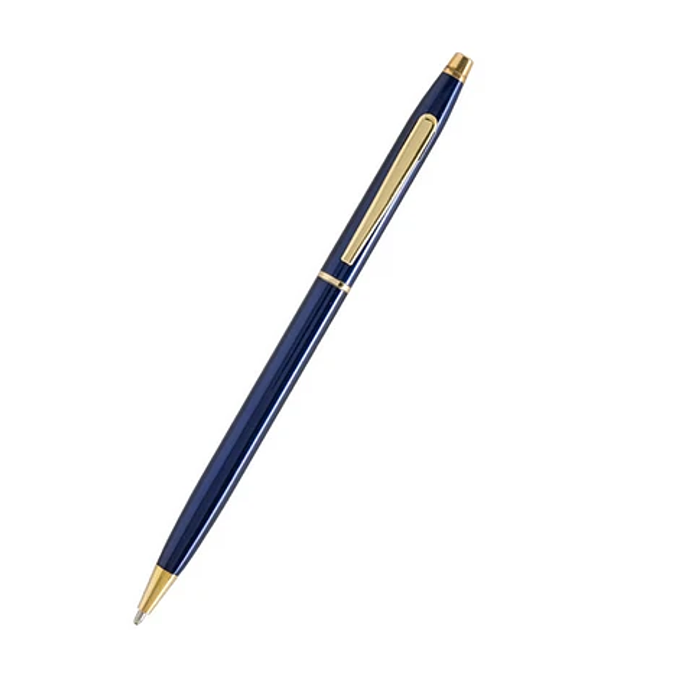 Bolígrafo Metálica Cromada con Tinta Azul - Recargable tipo Cross