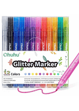 Ohuhu 12 Marcadores Glitter Metálicos