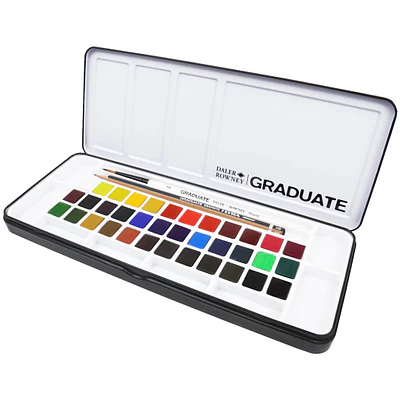 Daler and Rowney - Acuarelas en Pastilla - 36 Colores (Incluye Pincel + Grafito)
