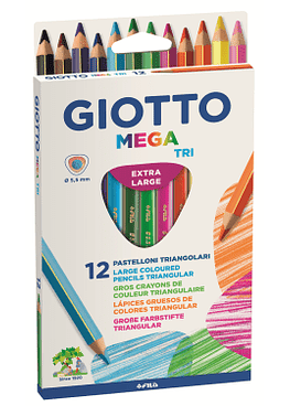 Lapiz Giotto Mega Tri - 12 Colores