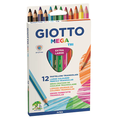 Giotto - Lapiz Jumbo Mega Tri - 12 Colores
