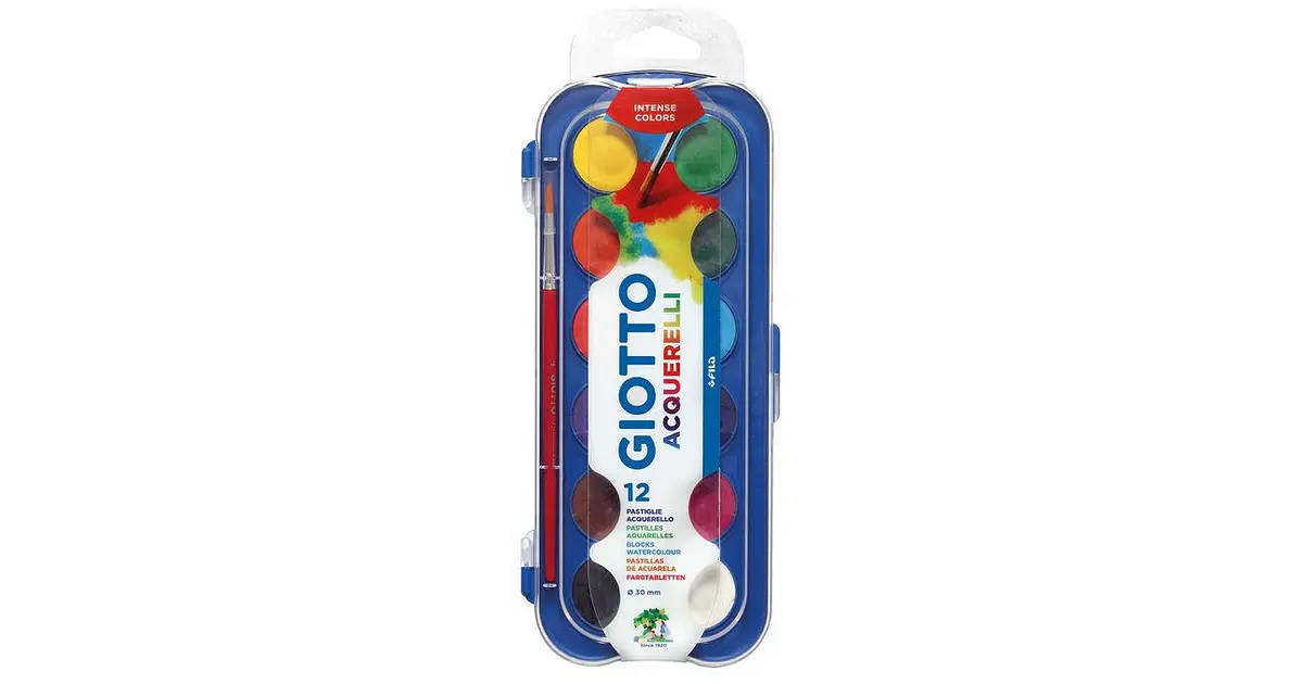 Acuarela 30mm 12 Colores Giotto