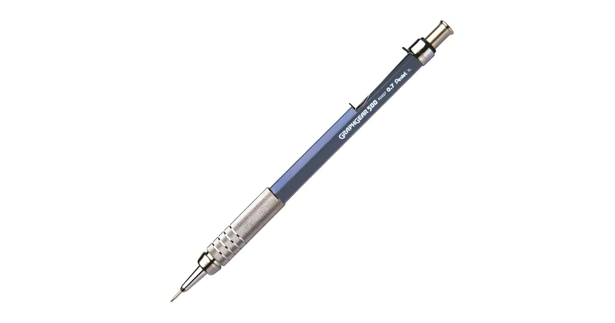 Portamina Pentel GraphGear 1000 - 0.7mm, Argento | Professionale, Impugnatura In Gomma