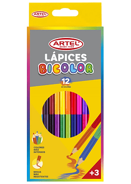 Lapices 12 Bicolores Artel (24 Col)