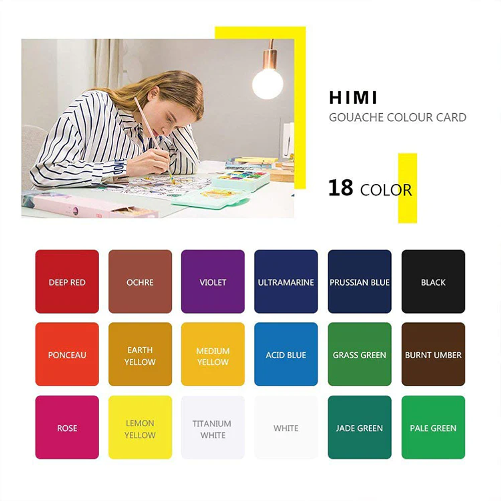 Himi Gouache Jelly Cup - 18 Colores - 30 ML - Verde