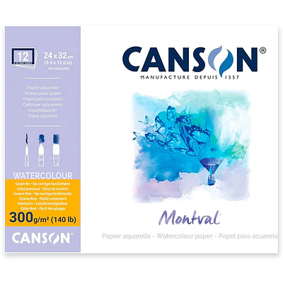 Canson - Block Acuarela Montval - 24x32cm - 12 Hjs - 300 Gr