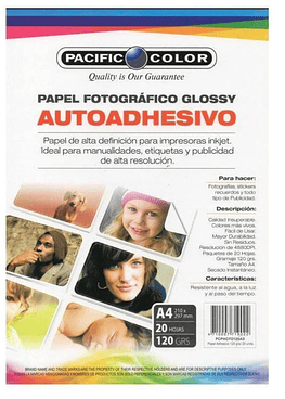 Papel Fotografico Adhesivo - A4 - 120 Gr - 20 Hojas