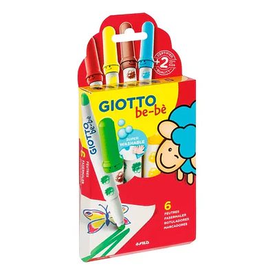 Giotto – Marcadores Lavables Jumbo 6 Colores