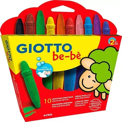 Giotto - Crayones de Cera Lavables - 10 Colores