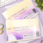 Tilibra - Tarjetas Kardex - Colores Pasteles - Lineas y Puntos - 50 Hjs