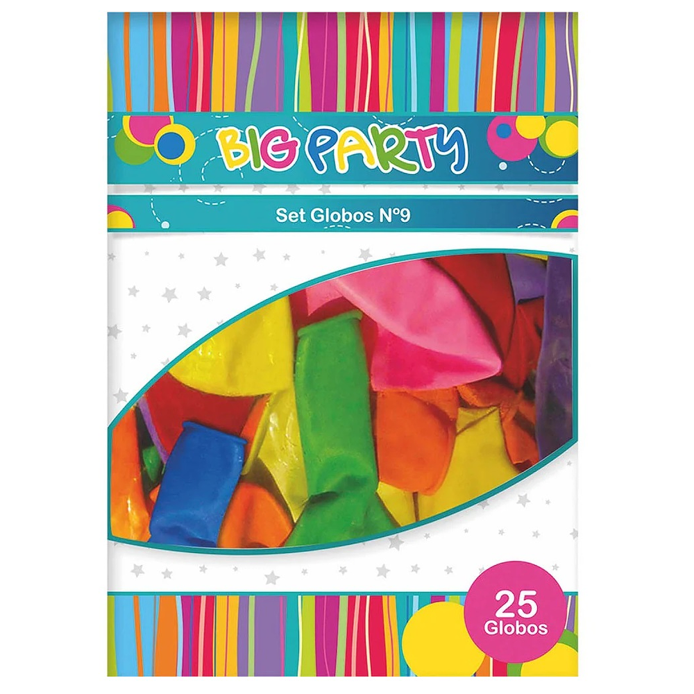 Set Globo 25 Un - N9 - Colores Surtidas - Big Party