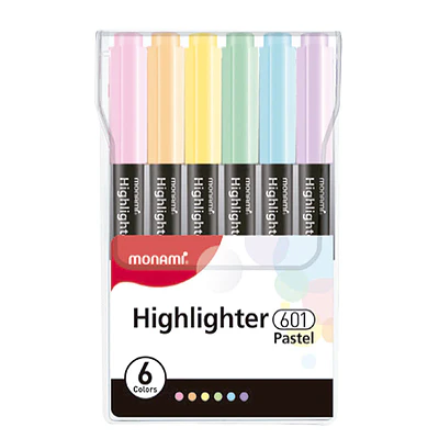 Set 6 Destacadores PASTEL COLOR 601 - MONAMI