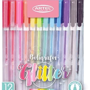 Set Boligrafos Gel Glitter - Artel