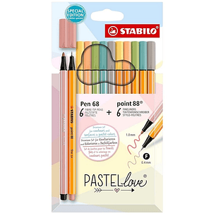 Stabilo - 6+6 Marcadores Pasteles Stabilo Pen 68 y 88 - Edicion Limitada