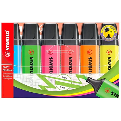 Stabilo - 6 Destacadores Stabilo Boss Tonos Neon