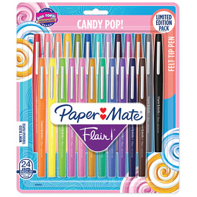 Paper Mate - Marcadores Flair Candy Pop! - Punta Media - 24 Colores