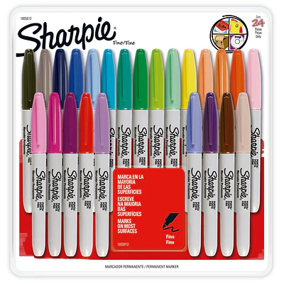 Sharpie - Marcadores Permanentes Punta Fina - 24 Colores