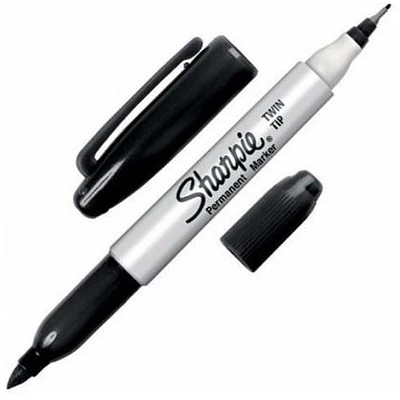 Sharpie - Marcadores Permanentes Doble Punta Fina y Ultra Fina Negro