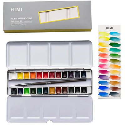 Himi - Set de Acuarelas 24 Colores - Caja Metálica - 2 ml