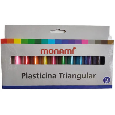 Monami - Plasticina Triangular - 12 Colores - 180 GR