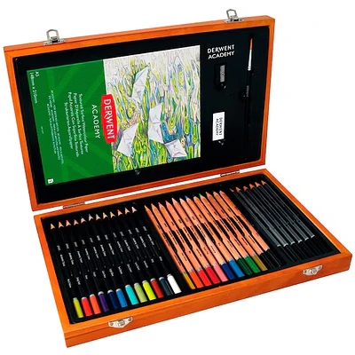 Derwent - Set de Lápices de Colores en Caja de Madera - 35 Piezas