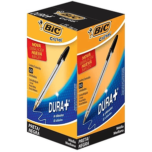 Bic - Lapiz Pasta Cristal Negro - 50Un