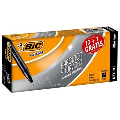 Bic - Lapiz Pasta Ultrafino 0.7 Negro - 12Un