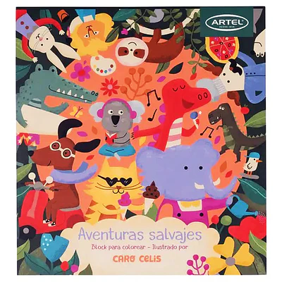 Artel - Block Para Colorear Aventuras Salvajes - @carocelis