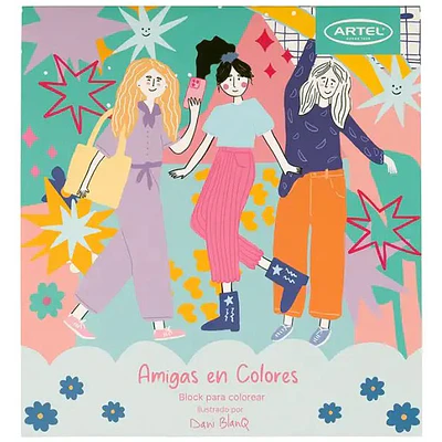 Artel - Block Para Colorear Amigas En Colores - By Dani Blanq