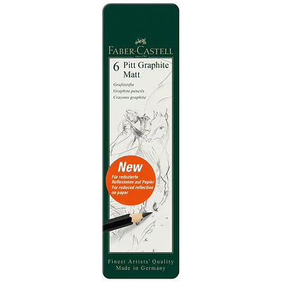 Faber Castell - Lápices Grafito 6x Pitt Graphite Matt