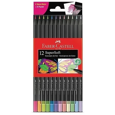 Faber Castell - Lapices de Colores Neones Y Pasteles x12 Supersoft