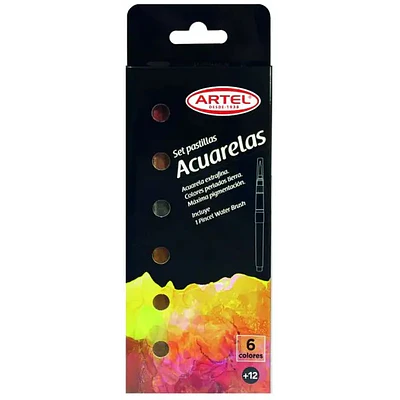 Artel - Acuarela Pastillas 6 Colores Metálicos Tonos Tierra  