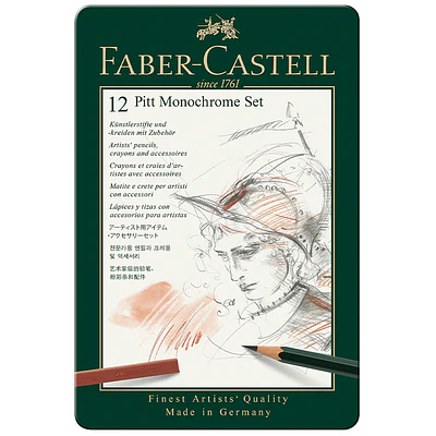 Faber Castell - Lápices Pitt Monochrome 12 pzas