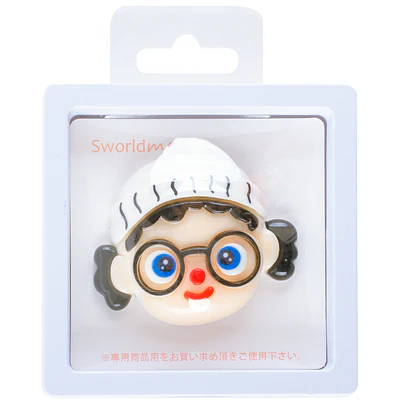 SWORLD - Pin Caricatura para Cuadernos - Niña con Lentes 