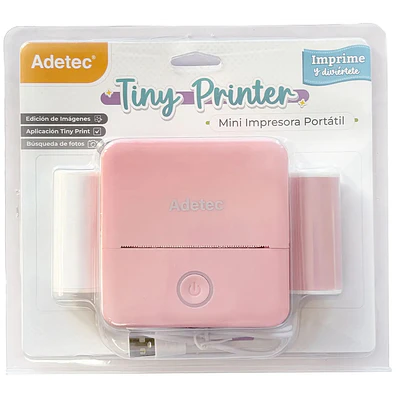 Adetec - Mini Impresora Térmica + 2 Rollos