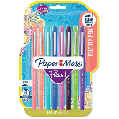 Paper Mate - Marcadores Flair - Punta Media - 8 Colores Pastel