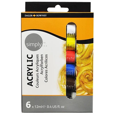 Daler and Rowney - Set Acrílico en Tubo - 6 Colores - 12 Ml