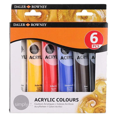 Daler and Rowney - Set Acrílico en Tubo - 6 Colores - 75 ML
