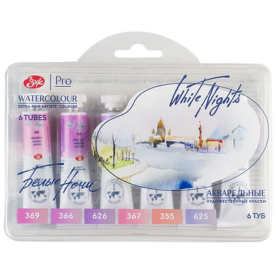 WhiteNights - Acuarela en Tubo - 6 Colores Rosas - 10 Ml