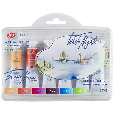 WhiteNights - Acuarela en Tubo - 6 Colores Botanicos - 10 Ml